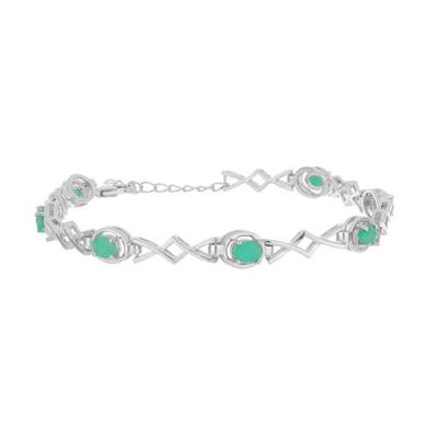 BUY STERLING SILVER EMERALD GEMSTONE BRACELET