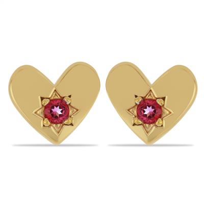 BUY NATURAL PINK TOPAZ GEMSTONE EARRINGS IN GOLD PLATED