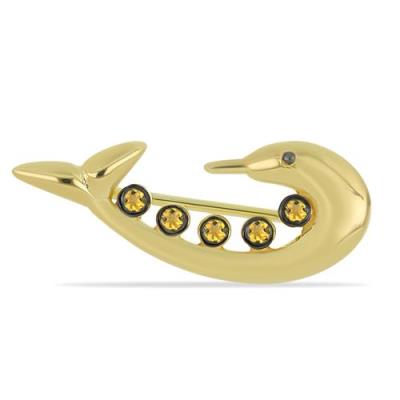 BUY BROOCH WITH CITRINE GEMSTONE IN 925 SILVER 