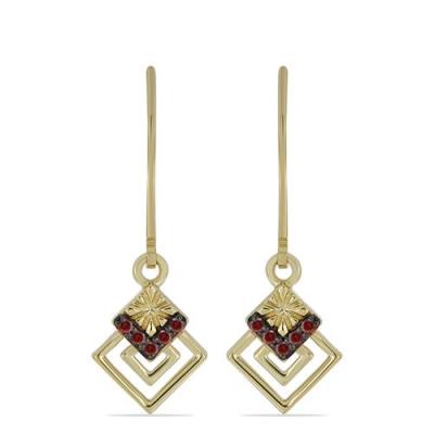 BUY 925 SILVER WITH RED DIAMOND GEMSTONE EARRING