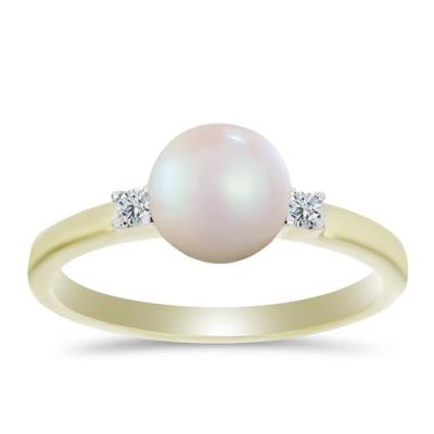 BUY GOLD PLATED FINISH NATURAL WHITE FRESHWATER PEARL GEMSTONE RING