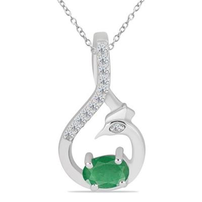 BUY 925 SILVER NATURAL EMERALD GEMSTONE PENDANT
