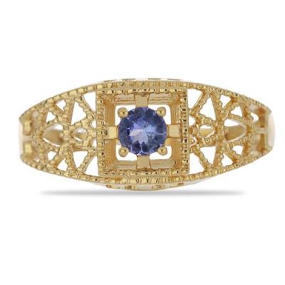 BUY NATURAL TANZANITE GEMSTONE RING IN  925 SILVER 