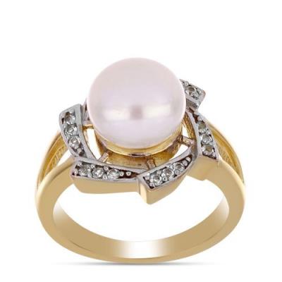 BUY 925 SILVER WITH NATURAL WHITE FRESHWATER PEARL GEMSTONE IN GOLD PLATED
