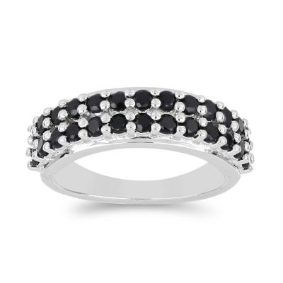 BUY 925 SILVER WITH BLACK SPINEL GEMSTONE RING