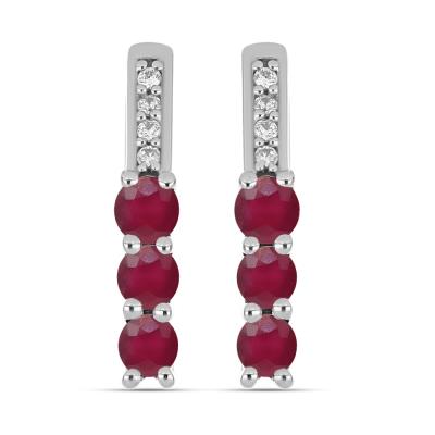 BUY 925 SILVER NATURAL EMERALD GEMSTONE  EARRING 