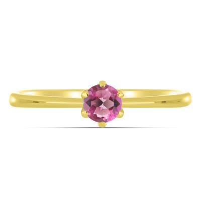 BUY 14K GOLD WITH PINK TOPAZ GEMSTONE RING