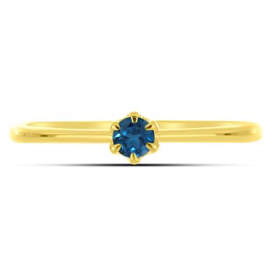 BUY 14K GOLD NATURAL LONDON BLUE TOPAZ GEMSTONE RING