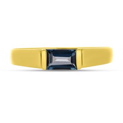 BUY 14K GOLD LONDON BLUE TOPAZ GEMSTONE RING