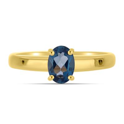 BUY 14K GOLD WITH LONDON BLUE TOPAZ SINGLE STONE RING
