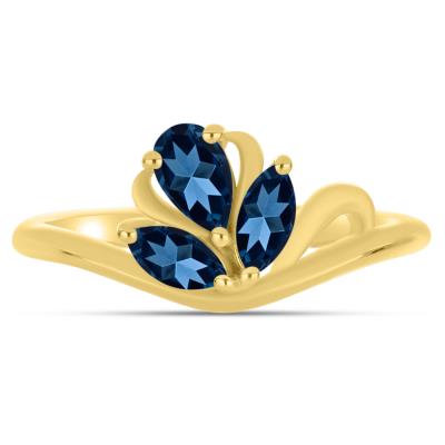BUY 14K GOLD WITH NATURAL LONDON BLUE TOPAZ GEMSTONE RING WHOLESALER