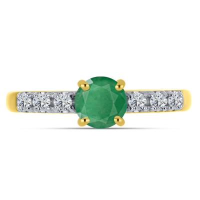 BUY NATURAL EMERALD GEMSTONE RING IN 14K GOLD