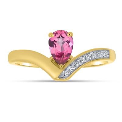 BUY 14K GOLD WITH NATURAL PINK TOPAZ GEMSTONE RING