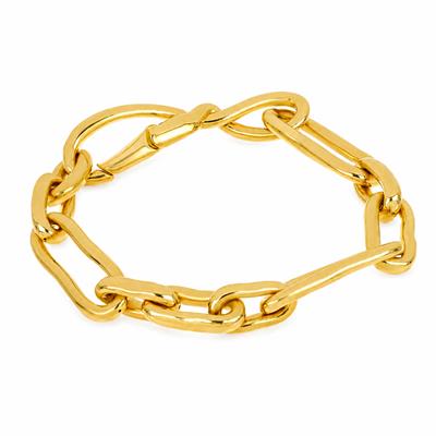 BUY 925 SILVER Gold Plated Statement Link PLAIN Bracelet