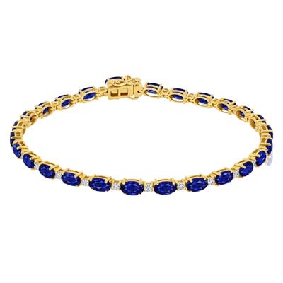 BUY 14K GOLD WITH BLUE SAPPHIRE GEMSTONE BRACELET