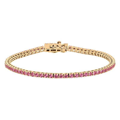 BUY 14K GOLD WITH PINK TOURMALINE GEMSTONE BRACELET