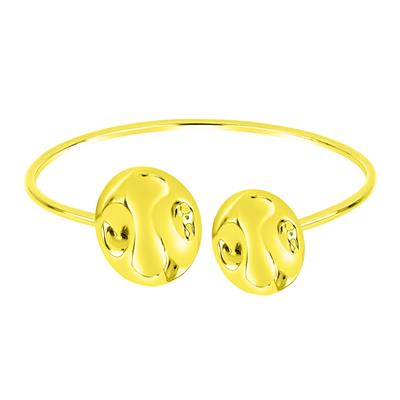 BUY 925 SILVER PLAIN MOLTEN METAL BRACELET IN GOLD PLATED FINISH