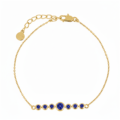 BUY 14K GOLD WITH NATURAL TANZANITE GEMSTONE BRACELET