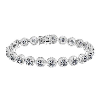 BUY 925 SILVER NATURAL WHITE MOISSANITE GEMSTONE BRACELET