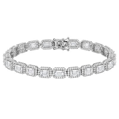 BUY STERLING SILVER WHITE MOISSANITE GEMSTONE BRACELET