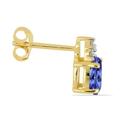 BUY 14K GOLD NATURAL TANZANITE GEMSTONE CLASSIC EARRINGS 