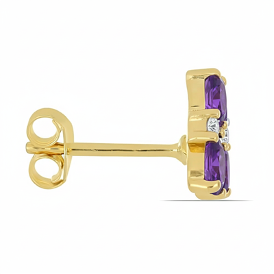 14K Gold Amethyst Clover Diamond Cluster Exporter in USA