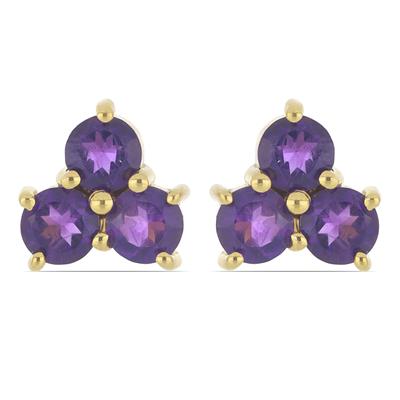BUY NATURAL BRAZIL AMETHYST GEMSTONE STERLING SILVER EARRING