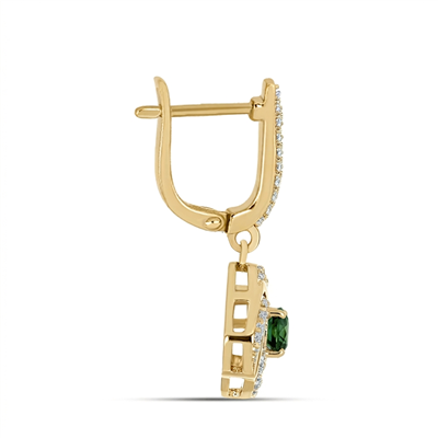 BUY 14K GOLD WITH GREEN TOURMALINE GEMSTONE EARRING