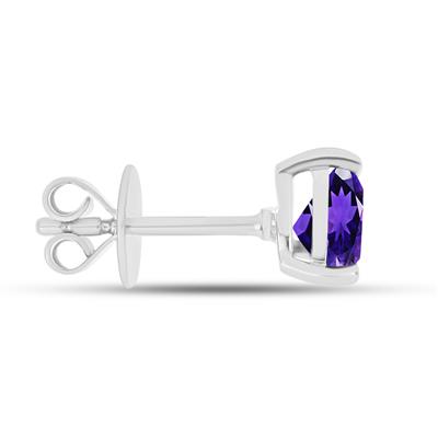BUY 925 SILVER TRIANGLE EARRING WITH AFRICAN AMETHYST GEMSTONE EARRING