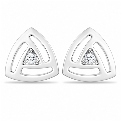 BUY 925 SILVER WITH MOISSANITE GEMSTONE TRIANGLE SHAPE EARRING