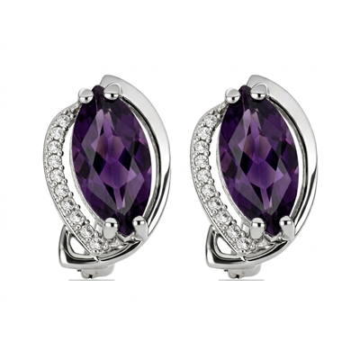 BUY 925 SILVER WITH AFRICAN AMETHYST GEMSTONE EARRING