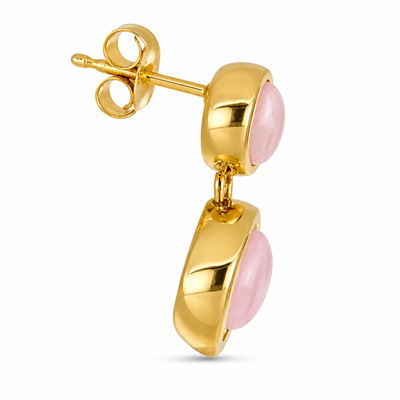 BUY 925 SILVER WITH ROSE QUARTZ GEMSTONE MOLTEN EARRING 