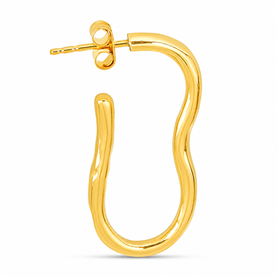BUY 925 SILVER Gold Plated PLAIN Wave Earrings
