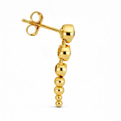 BUY 925 SILVER GOLD PALTED THREE STONE DESIGN EARRING WITH BLACK ONYX GEMSTONE