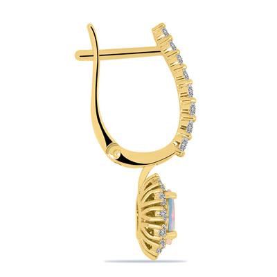 BUY NATURAL ETHIOPIAN OPAL GEMSTONE EARRING IN 14K YELLOW GOLD