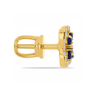 BUY 14K GOLD WITH BLUE SAPPHIRE GEMSTONE EARRING