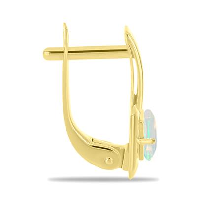 BUY 14K GOLD EARRING WITH ETHIOPIAN OPAL GEMSTONE