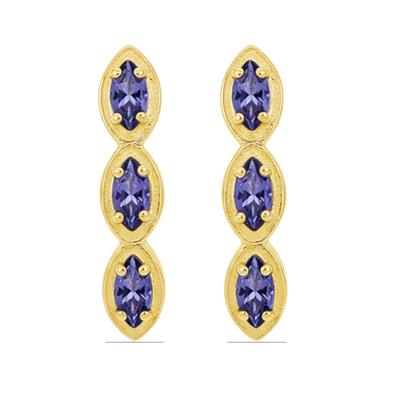 BUY 14K GOLD NATURAL TANZANITE GEMSTONE EARRING