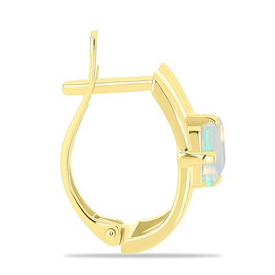 BUY 14K GOLD WITH ETHIOPIAN OPAL GEMSTONE SINGLE STONE EARRING