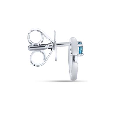 BUY 925 SILVER WITH SWISS BLUE TOPAZ GEMSTONE EARRING