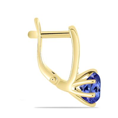 BUY NATURAL TANZANITE GEMSTONE EARRING IN 14K GOLD