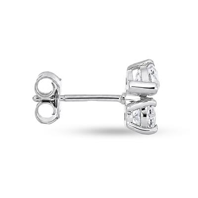 BUY 925 SILVER WITH WHITE MOISSANITE GEMSTONE TWO STONE EARRNG