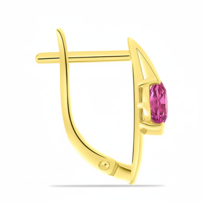 BUY 14K GOLD WITH NATURAL PINK TOPAZ GEMSTONE EARRING