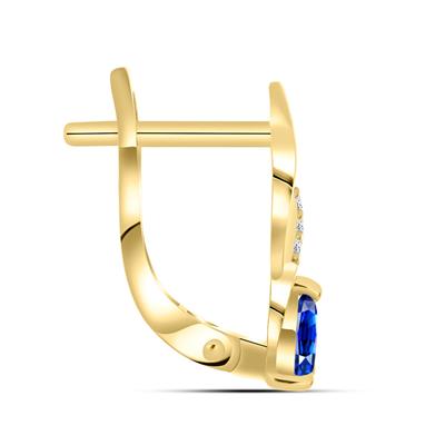 BUY 14K GOLD NATURAL BLUE SAPPHIRE GEMSTONE EARRING