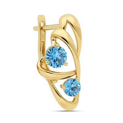 BUY 14K GOLD WITH NATURAL AQUAMARINE GEMSTONE EARRING
