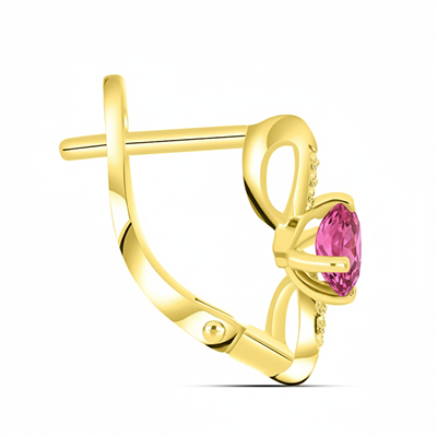 BUY 14K GOLD NATURAL PINK TOPAZ GEMSTONE EARRING