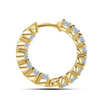 BUY 14K GOLD WITH ETHIOPIAN OPAL CLUSTER EARRING