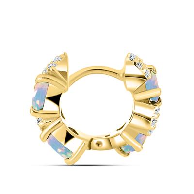 BUY ETHIOPIAN OPAL GEMSTONE EARRING IN 14K GOLD