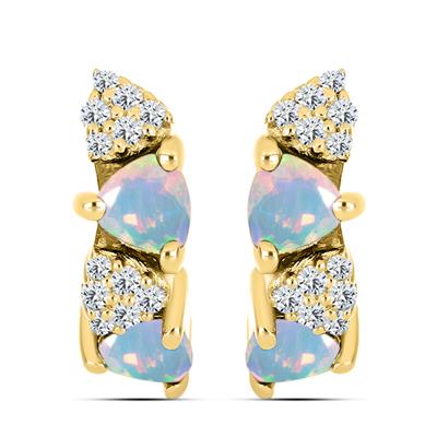 BUY ETHIOPIAN OPAL GEMSTONE EARRING IN 14K GOLD