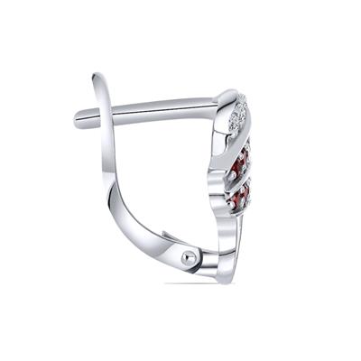 ELEGANT 925 SILVER HUGGIE EARRINGS FEATURING LAYERED GARNET GEMSTONE